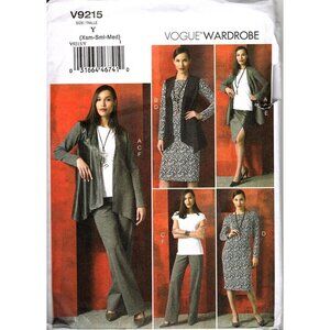 Vogue V9215 Misses XS to M Jacket, Pants, Skirt, Top, Dress Sewing Pattern